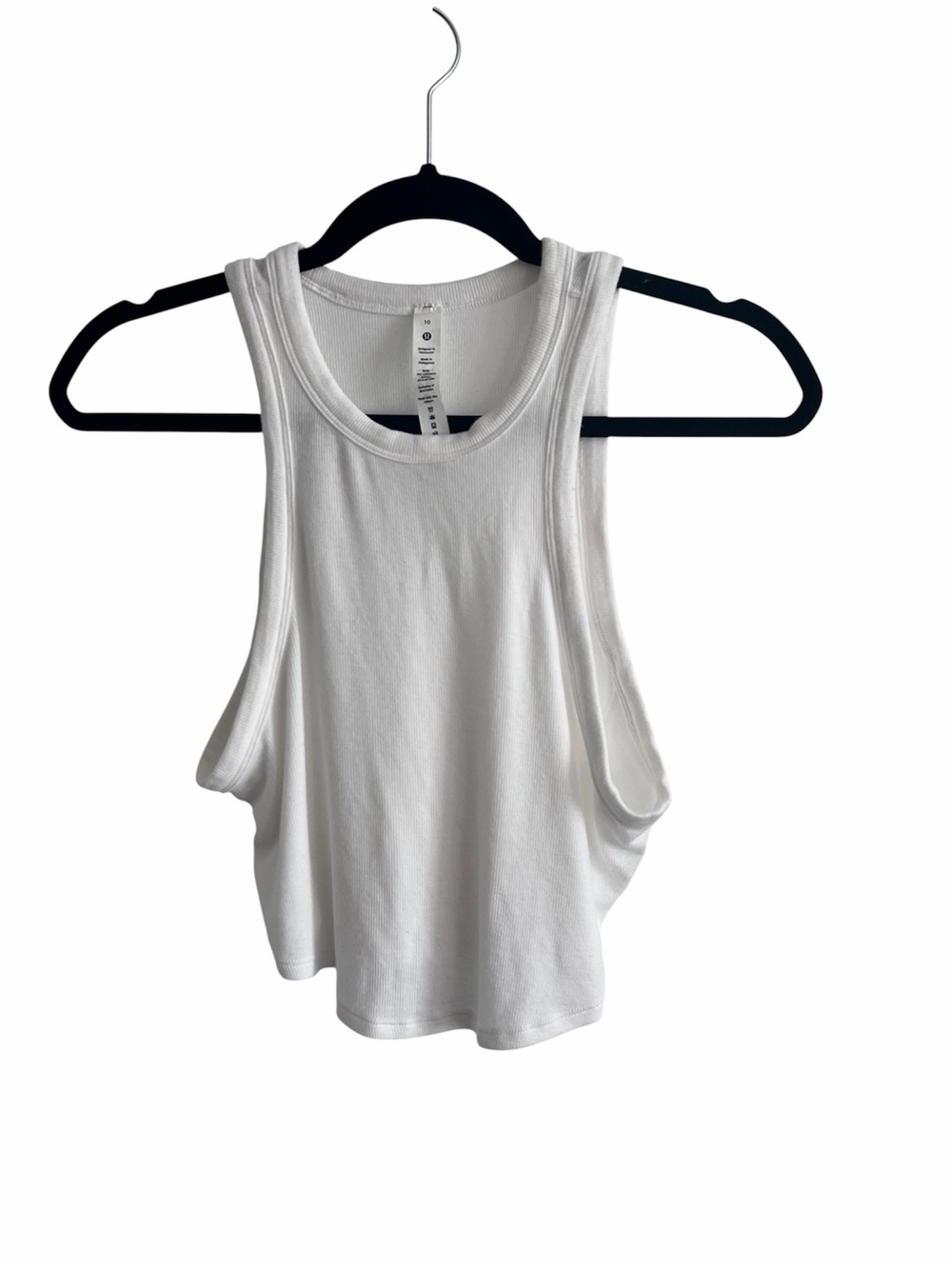 Lululemon White Ribbed Racerback Tank Top Size 10